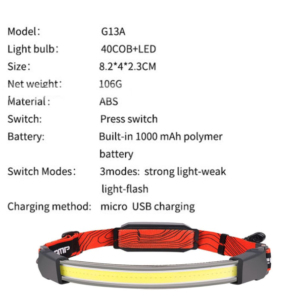 COB LED-strålkastare Glare Floodlight USB Uppladdningsbar