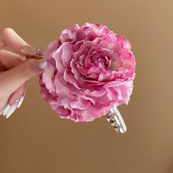 Simulering Blomst Hår Klo Hestehale Hårnål ROSA HÅRKLEPS pink hair clip-hair clip