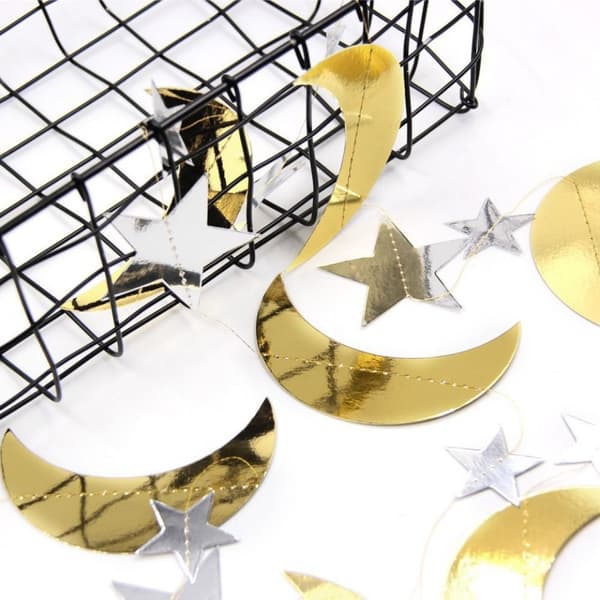 3 Set Eid Mubarak Dekoration Ramadan Banner GULD 4M GULD 4M