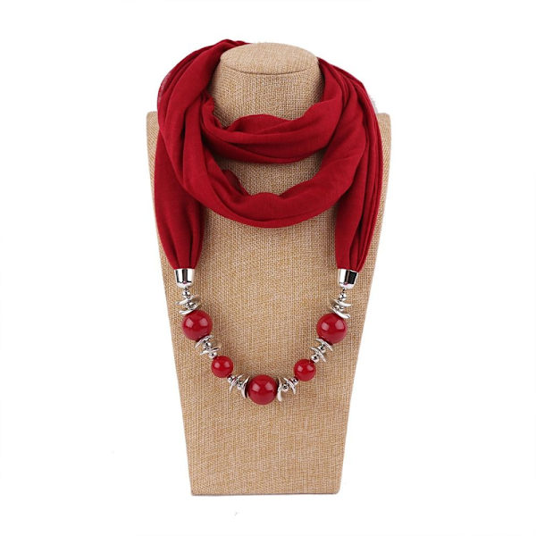 Halsduk Ringhänge Scarf VINRÖD Wine red