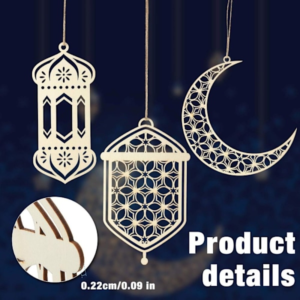 3/10 stk Mubarak Hengepynt Eid Mubarak Dekor E-10PCS E-10pcs