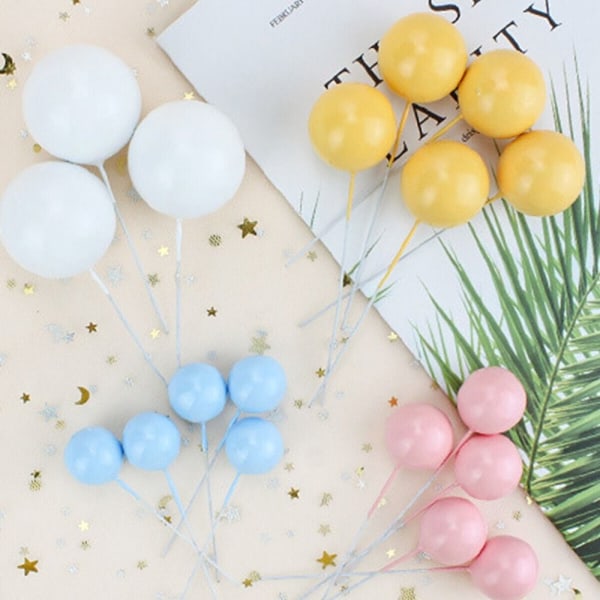 Ball Cake Topper Ball Plug-In WHITE SET SET white set-set