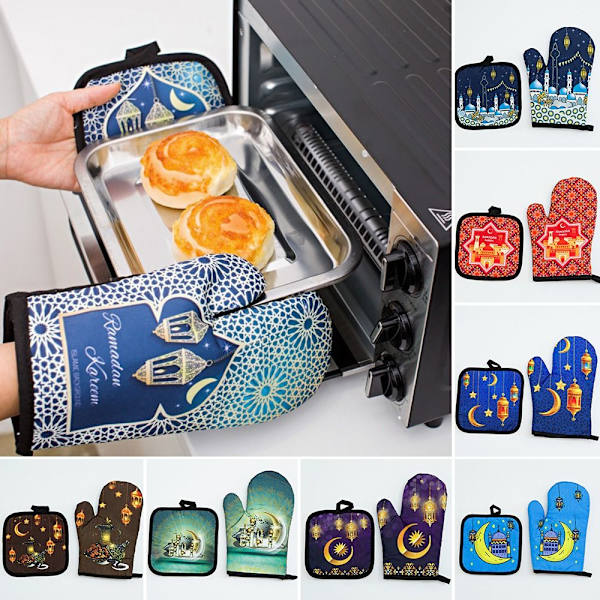 Bagning Anti-Hot Handsker Eid Mubarak Ovnhandsker STYLE C STYLE C