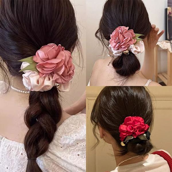 Camellia Flower Hårløkke Blomst Hårreb RØD red