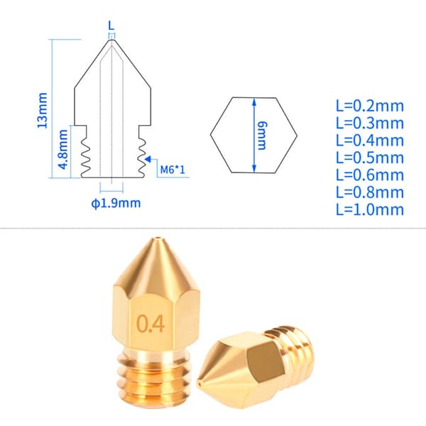 3D-printertilbehør MK8 Dysekit MK8 Dyser