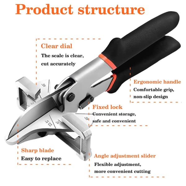 45-135° Multi Angle Shear Vinkelklippare med 3 Extra Blad Trim