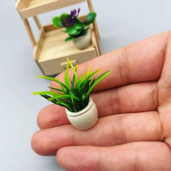 Dukkehus Miniature Plant Plastic Simulation Vase 4 4 4