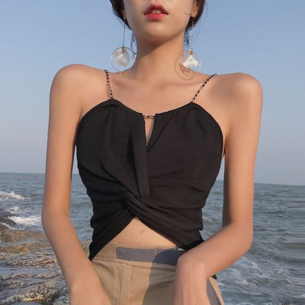 Strap Vest Outerwear Vest RED Red