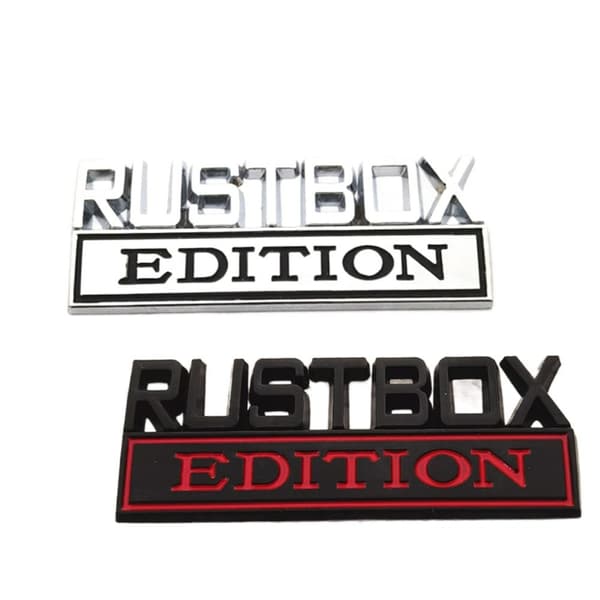 2 stk. Rustbox Edition Emblem Mærkat 3D Metal Logo Bilmærke Bil