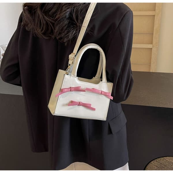 Axelväska med rosett, Messenger Bag ROSA Pink