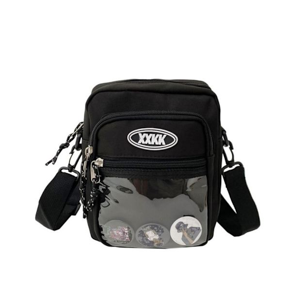 Canvas skuldertaske Crossbody taske SORT Black