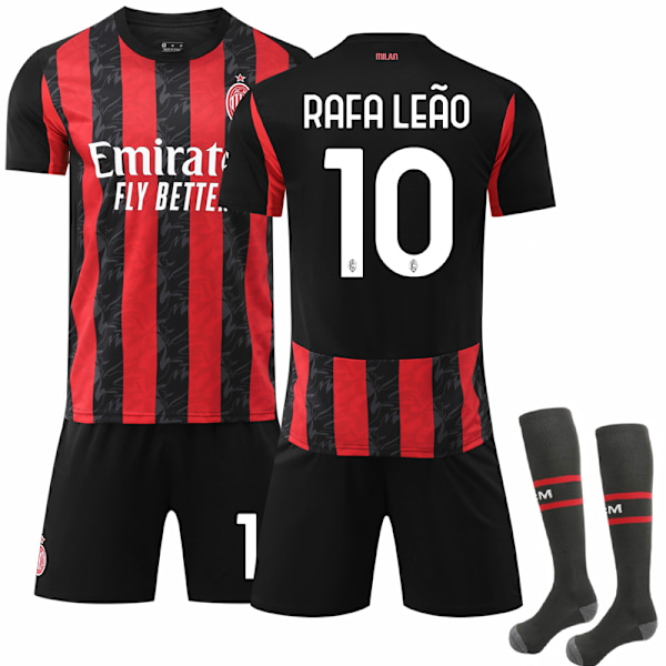 2025-2026 AC Milan Hemma barnfotbollströja nr 10 R. Leão Adult S