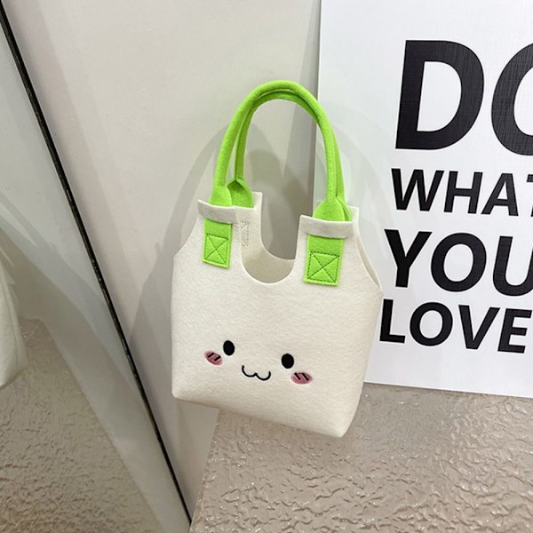 Tegnefilm Filt Taske Børne Filt Tote Bag HVID white