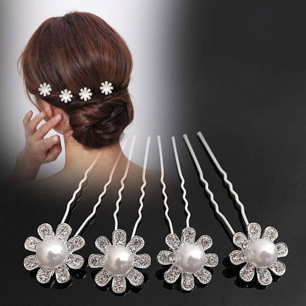 5 kpl Pearl Flower Hairpin Stick morsiamen hiusneula 02 02 02