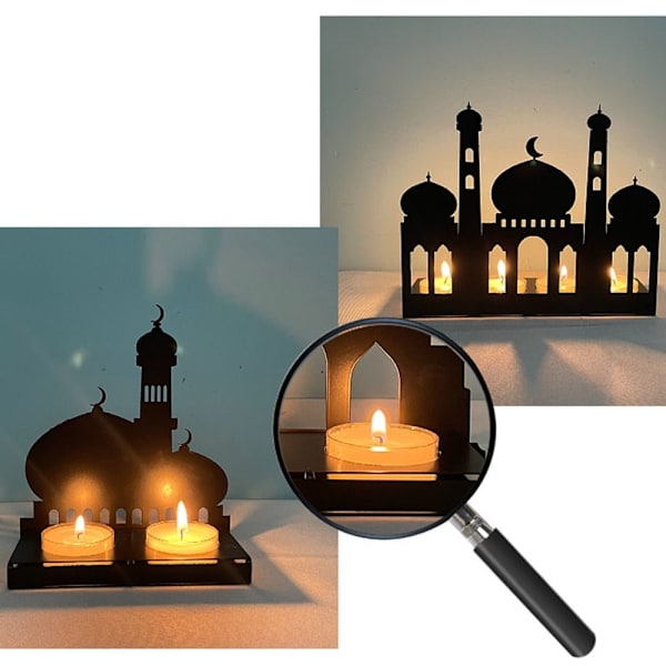 Eid Håndverk Slottslysstake Ramadan Mubarak Lampe Dekorasjon