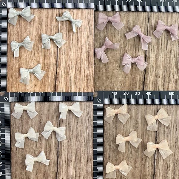 10 stk perleskinnende garn sløjfe Neglekunst dekoration BEIGE beige