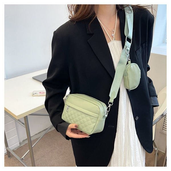 Mini Quiltad Crossbody-väska Casual Axelväska BRUN brown