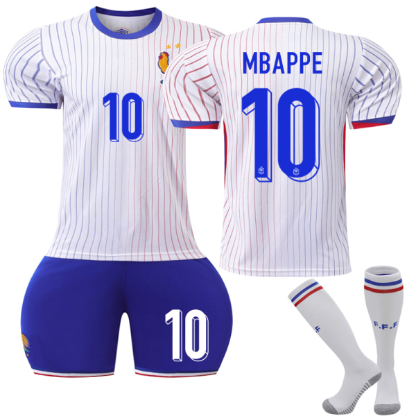 UEFA Euro 2024 Frankrike Borte fotballdrakt for barn nr. 10 Mbappe Adult XXL