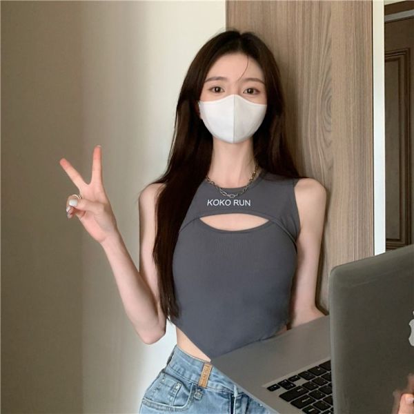 Crop Top Tank Top SORT Black
