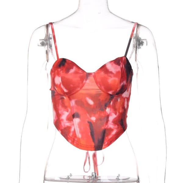 Blomstret Tanktop Crop Top M M M
