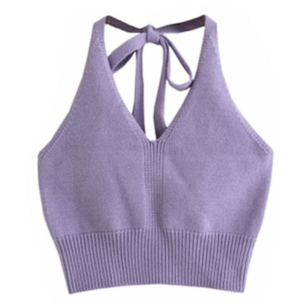 Stickade Crop Tops Sexiga linne FÄRG 4 FÄRG 4 Color 4