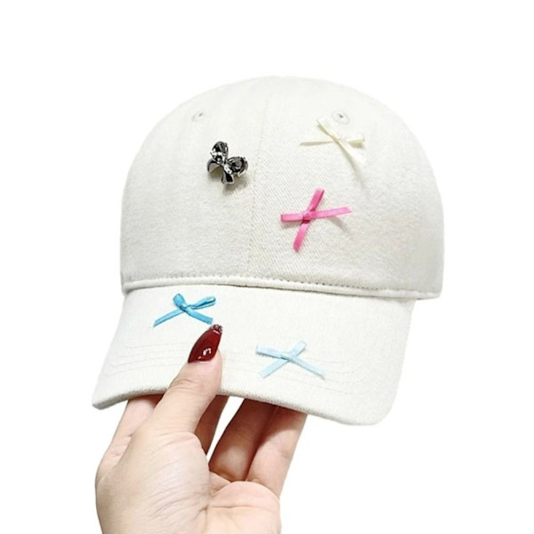Cap Bow Baseball Caps VALKOINEN White