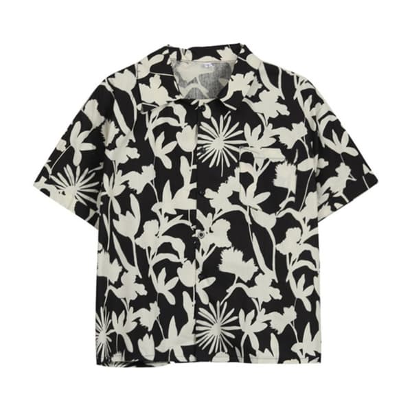 Blomsterbluse Kortermet Skjorte M M