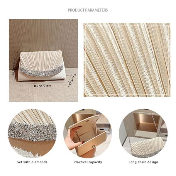 Aftentasker Pailletter Clutch Middagstaske