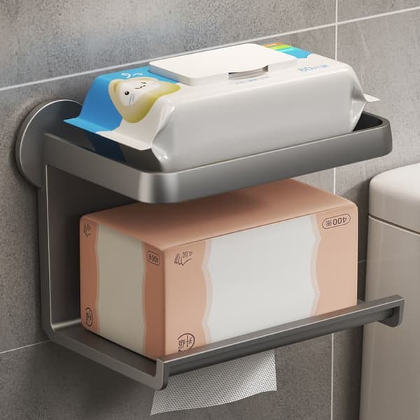 Papirhåndkleholder Baderomshylle GRÅ grey