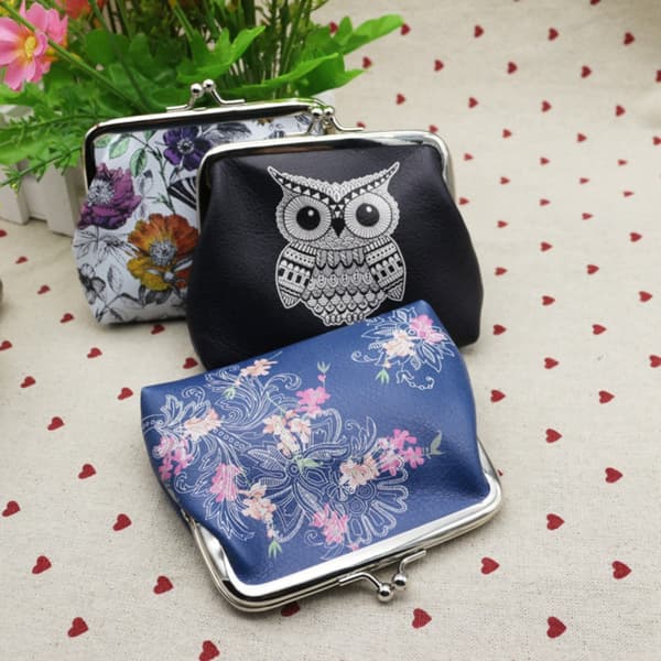 Liten Mini Plånbok Myntväska TRE UGGOR TRE UGGOR Three owls