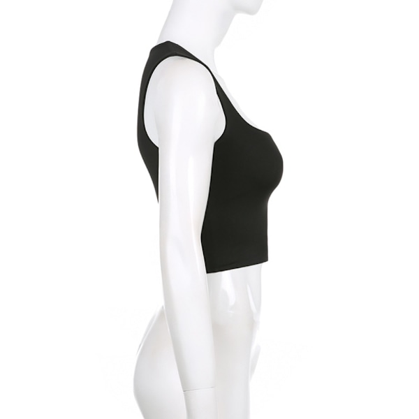 Square Neck Tight Fitting Top Enfärgad Linne M M