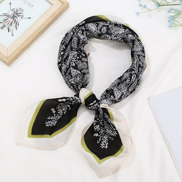 Silk Headscarf Fashionabla Scarf SVART black