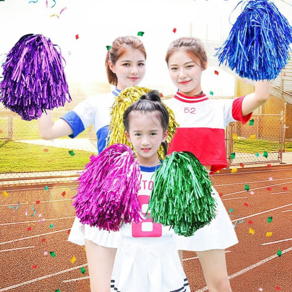 2stk Cheerleader Pom Poms Cheerleading Cheerball ROSE 2STK Rose 2pcs-2pcs