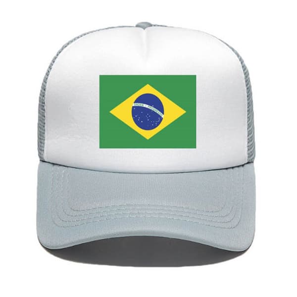 Brasilien Flagga Baseball Keps Grå grey