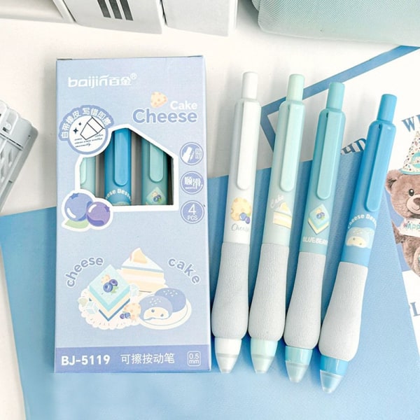 4 STK/Eske Erasable Pen Gel Pen 02-SORT BLEKK 02-SORT BLEKK 02-Black Ink
