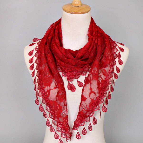 Triangle Veil Huivi Jacquard Rose Huivi 8 8 8