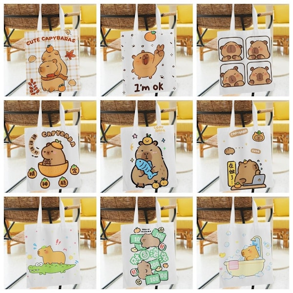 Canvasväska Tecknad Capybara Tote 2 2 2