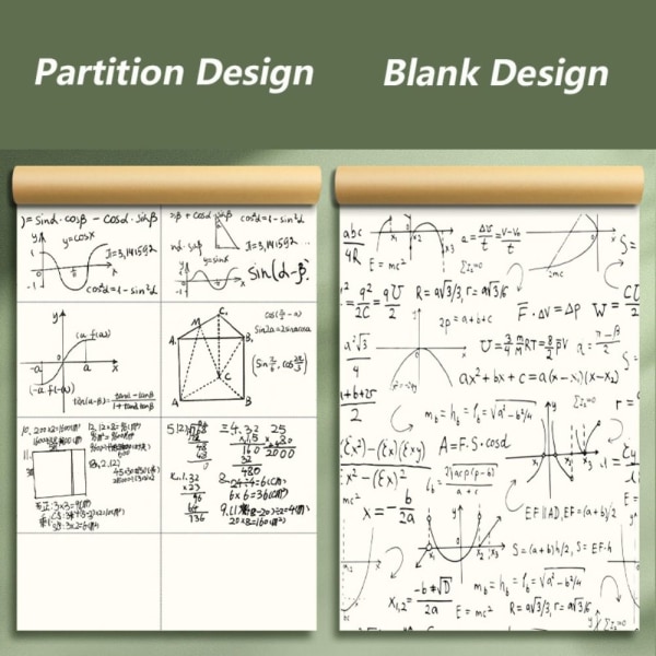 50/100 ark kladdepapir matematik regnepapir Partition-50Sheets