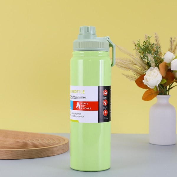 1000ml Vakuumkopp i rustfritt stål Reisekaffekopp GRØNN Green