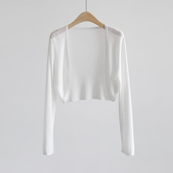 Stickad kofta issilkesjal VIT White