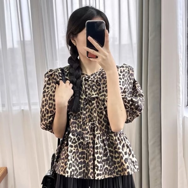 Print lyhythihaiset topit LEOPARD PRINT XS Leopard Print XS