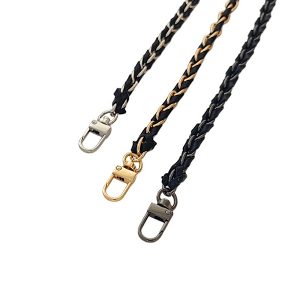 Håndtaske Metal Kæde Læder Crossbody Taske Strap SORT black