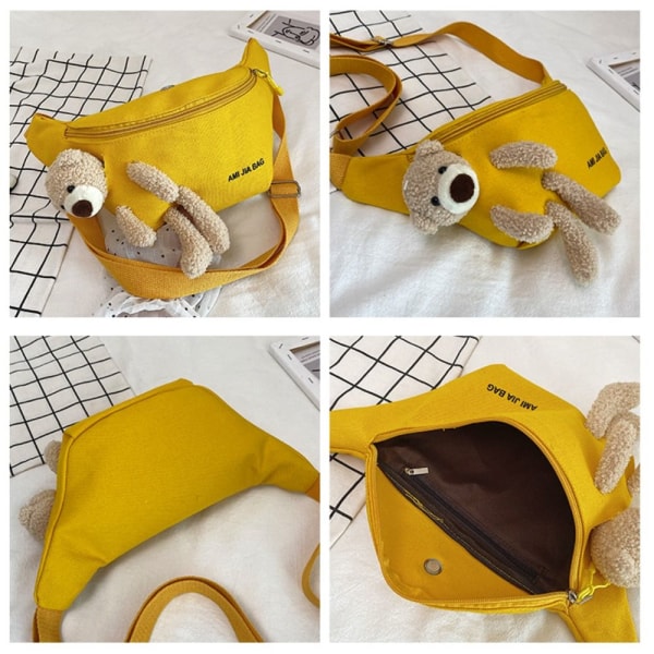 Canvas-vyötärölaukku Crossbody Rintalaukku KELTAINEN yellow