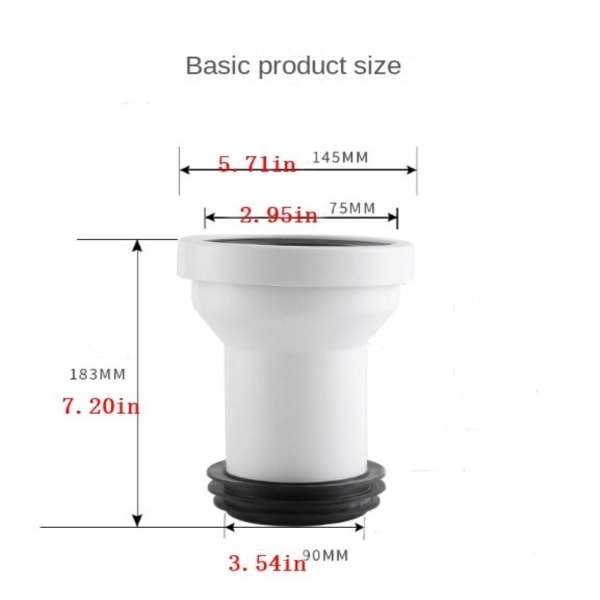 Afløbsrør Adapter Toilet Kloak Afløbsrør Tilslutning Del for