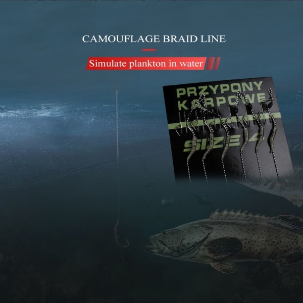 6-8 stk Karpefiske Ferdig Krokleder Karpefiskekroker 6pcs WBLB-2