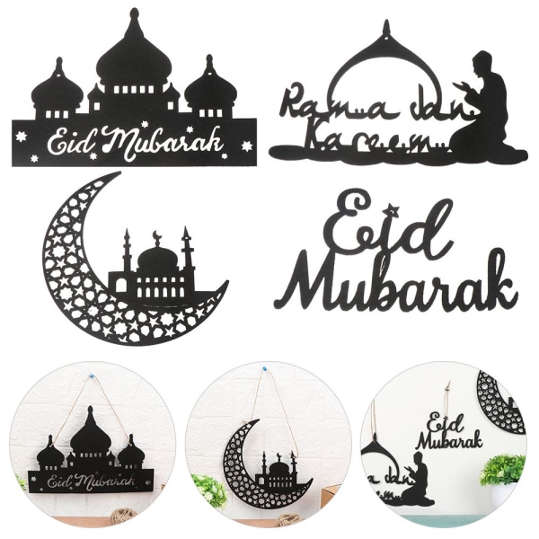 4 STK Eid Mubarak Pendant Ramadan Decor DIY Crafts