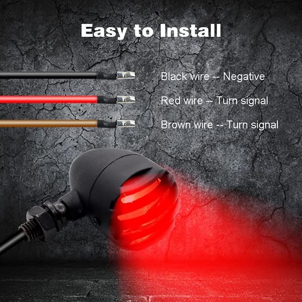 1 par universelle blinklys motorcykel blinklys RØD Red