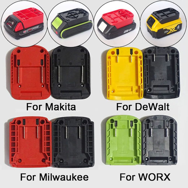 DIY Adapter Batteristik SORT TIL MILWAUKEE SORT TIL Black for Milwaukee