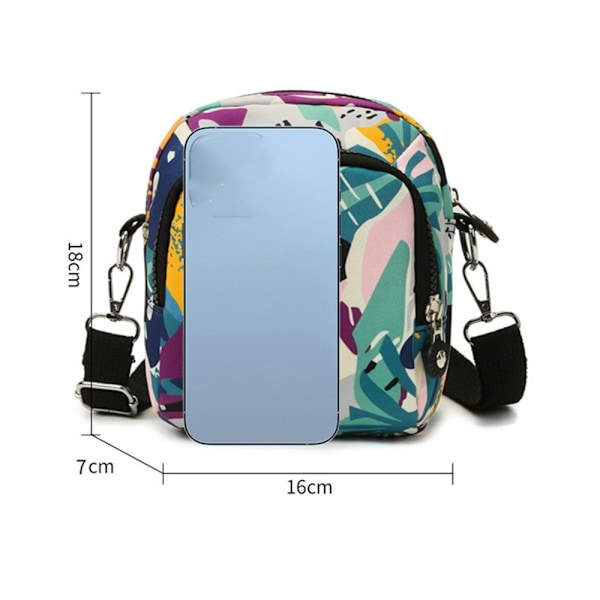 Naisten printed Crossbody-laukku Matkapuhelinlaukku 2 2 2