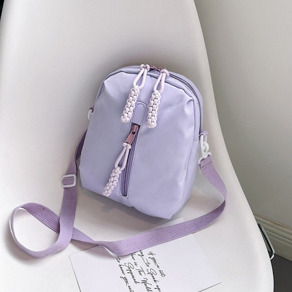 Candy Color Crossbody-väska Transparent ficka VIT White